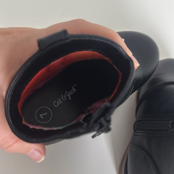 Cat & Jack Toddler black Ankle Cowboy Boot Bootie Size 7 - Picture 5 of 8